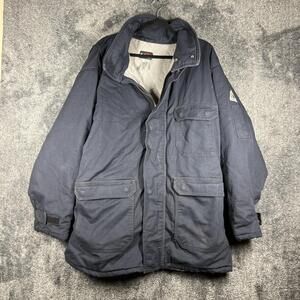 Bulwark Excel FR Jacket Mens XL Blue Parka Lined Flame Resistant Workwear